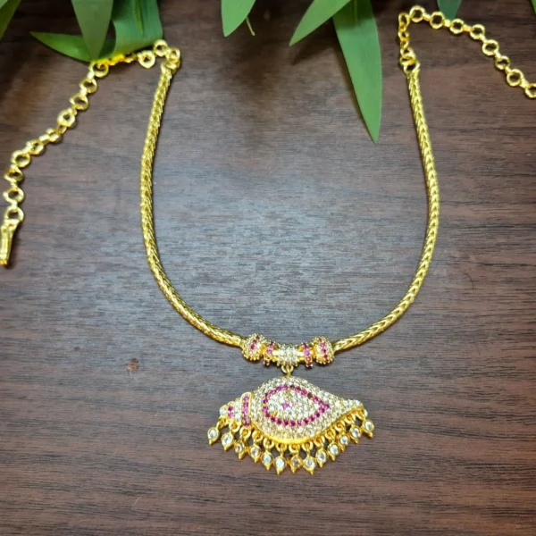 Gold Plated Attigai Without Earrings - ADGN097