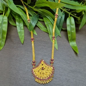 Gold Plated Non Idol Long Haram Without Earrings - ADGH098