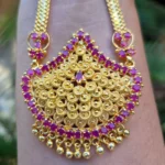 Gold Plated Non Idol Long Haram Without Earrings - ADGH098
