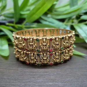Antique Matt Finish Lakshmi Design Bangles - ADAB0100