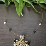 Trendy and Non Idol Stone Pendant Invisible Necklace Without Earrings - ADIN0101