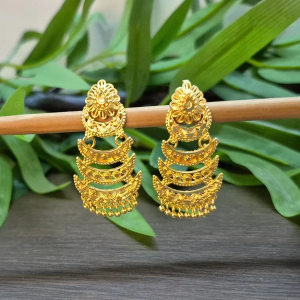 Gold Plated Long Drop Earrings - ADGE0106