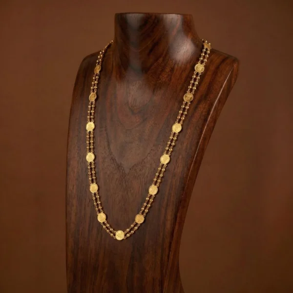 Gold Plated Lakshmi Coin Double Layer Chain - ADGC0107