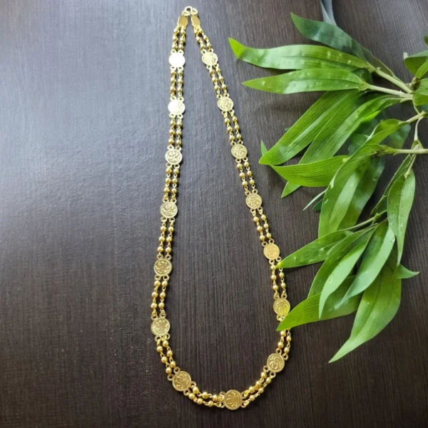 Gold Plated Lakshmi Coin Double Layer Chain - ADGC0107