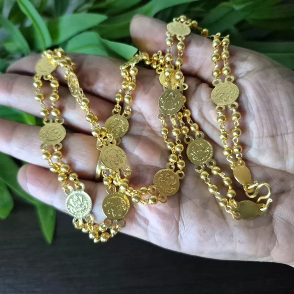 Gold Plated Lakshmi Coin Double Layer Chain - ADGC0107