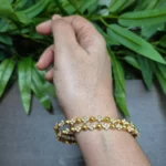 Gold Plated with White AD Stone Bangle - ADGB0108
