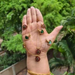 Kerala Design Palakka Pendant Double Layer Invisible Necklace - ADIN114
