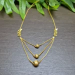 Gold Plated Simple Three Layer Necklace - ADGN116