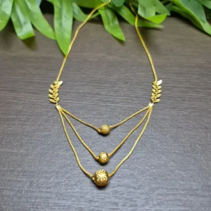 Gold Plated Simple Three Layer Necklace - ADGN116