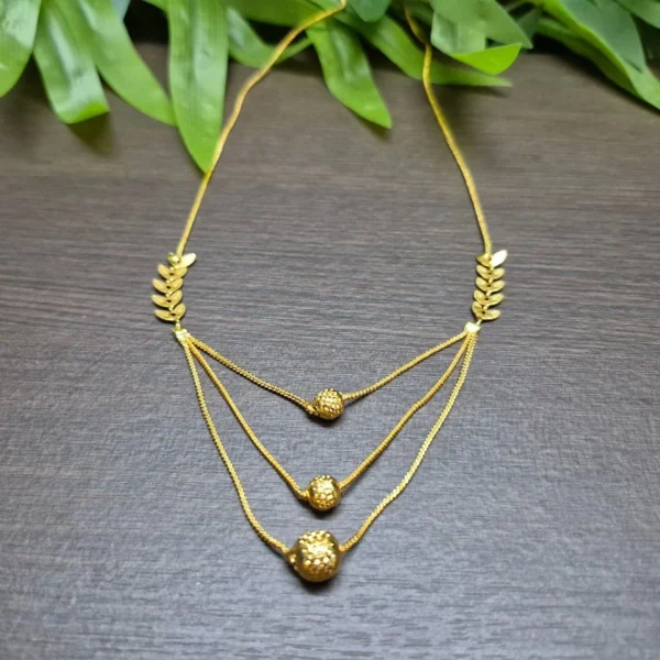 Gold Plated Simple Three Layer Necklace - ADGN116