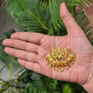 Gold Plated Multi Color Lotus Design Big Size Pendant - ADGP120