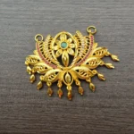 Gold Plated Multi Color Lotus Design Big Size Pendant - ADGP120