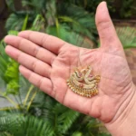 Gold Plated AD Stone with Annam Design Medium Size Pendant - ADGP121