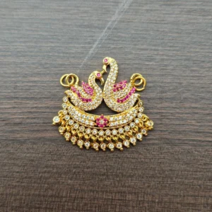Gold Plated AD Stone with Annam Design Medium Size Pendant - ADGP121
