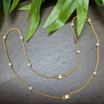 Gold Plated with Black Beads Anklet - ADGA122
