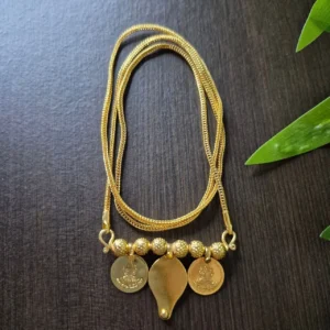 Gold Plated Lakshmi Coin and Ila Thali Dollar Chain - ADGC131