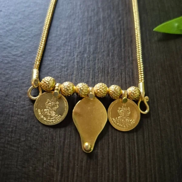 Gold Plated Lakshmi Coin and Ila Thali Dollar Chain - ADGC131