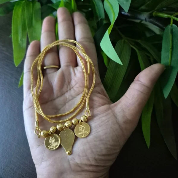 Gold Plated Lakshmi Coin and Ila Thali Dollar Chain - ADGC131