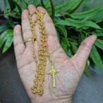 Gold Plated Long Rosery Chain - ADGR127
