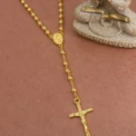 Gold Plated Long Rosery Chain - ADGR127