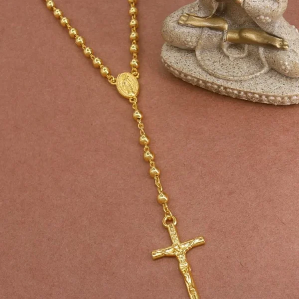 Gold Plated Long Rosery Chain - ADGR127
