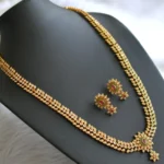Multi Color Stone Long Haram With Drop Earrings - ADSH128