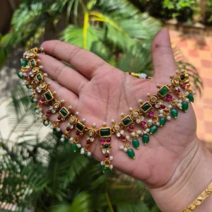 Stylish and Trendy Multi Color Beads Dropping Necklace - ADAN135