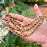 Three Layer Stone Necklace With Stud Earrings Perfect for Traditional and Function Wear ADSN139