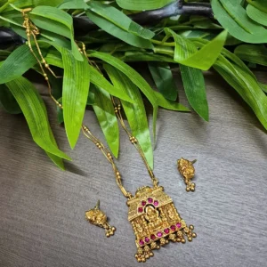 Lakshmi Design Pendant with Double Layer 22inc Short Haram - ADSH140