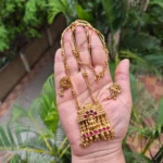 Lakshmi Design Pendant with Double Layer 22inc Short Haram - ADSH140