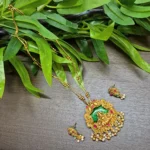 Lakshmi Pendant with Double Layer 22inc Short Haram - ADSH141