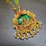 Lakshmi Pendant with Double Layer 22inc Short Haram - ADSH141