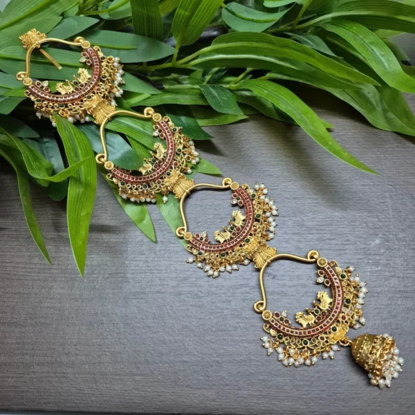 Antique Matt Finish Four Layer with Jhumka Pattern 12inc Jada Billai - ADAJ143