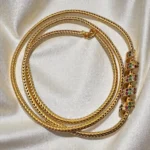Gold Plated Multi Color Spiral Design 24inc Mugappu Chain - ADGM148