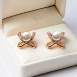 Korean Fancy Stone Push Back Stud Earrings - ADKE151