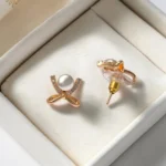 Korean Fancy Stone Push Back Stud Earrings - ADKE151