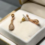 Korean Fancy Rose Gold Material with Stone Earrings - ADKE152