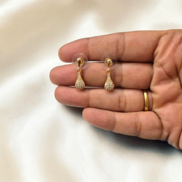 Korean Fancy Rose Gold Material with Stone Earrings - ADKE152