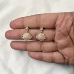 Korean Fancy Rose Gold Material with Stone and Small Drop Earrings - ADKE154