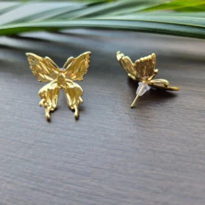 Anti Tarnish Medium Size Butterfly Stud Earrings - ADAE163
