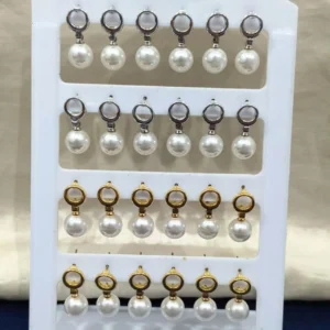 Korean Fancy Pearl Drop Earrings - ADKE164