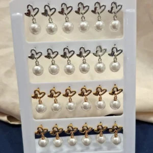 Korean Fancy Pearl Drop Earrings - ADKE165