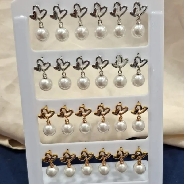 Korean Fancy Pearl Drop Earrings - ADKE165