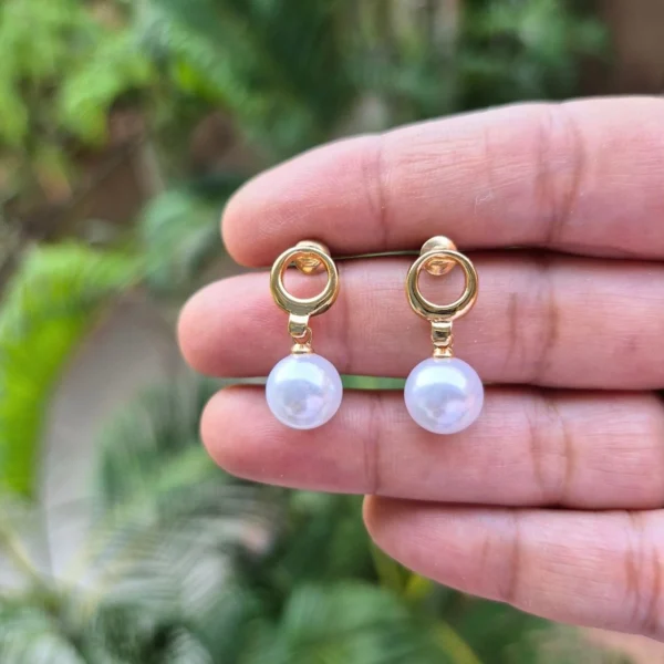 Korean Fancy Pearl Drop Earrings - ADKE164