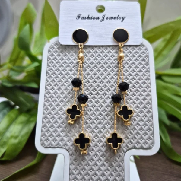 Korean Fancy Double Layer Long Drop Earrings - ADKE166