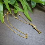 Gold Plated Simple Stone Ball Pendant Necklace - ADGN171