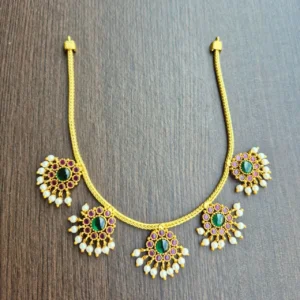 Antique Floral Design Double Color Necklace - ADSH170