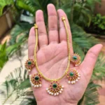 Antique Floral Design Double Color Necklace - ADSH170