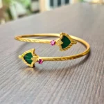 Kerala Traditional Pattern Gold Plated open Bracelet - ADGB173