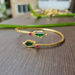 Kerala Traditional Design Gold Plated open Bracelet - ADGB174